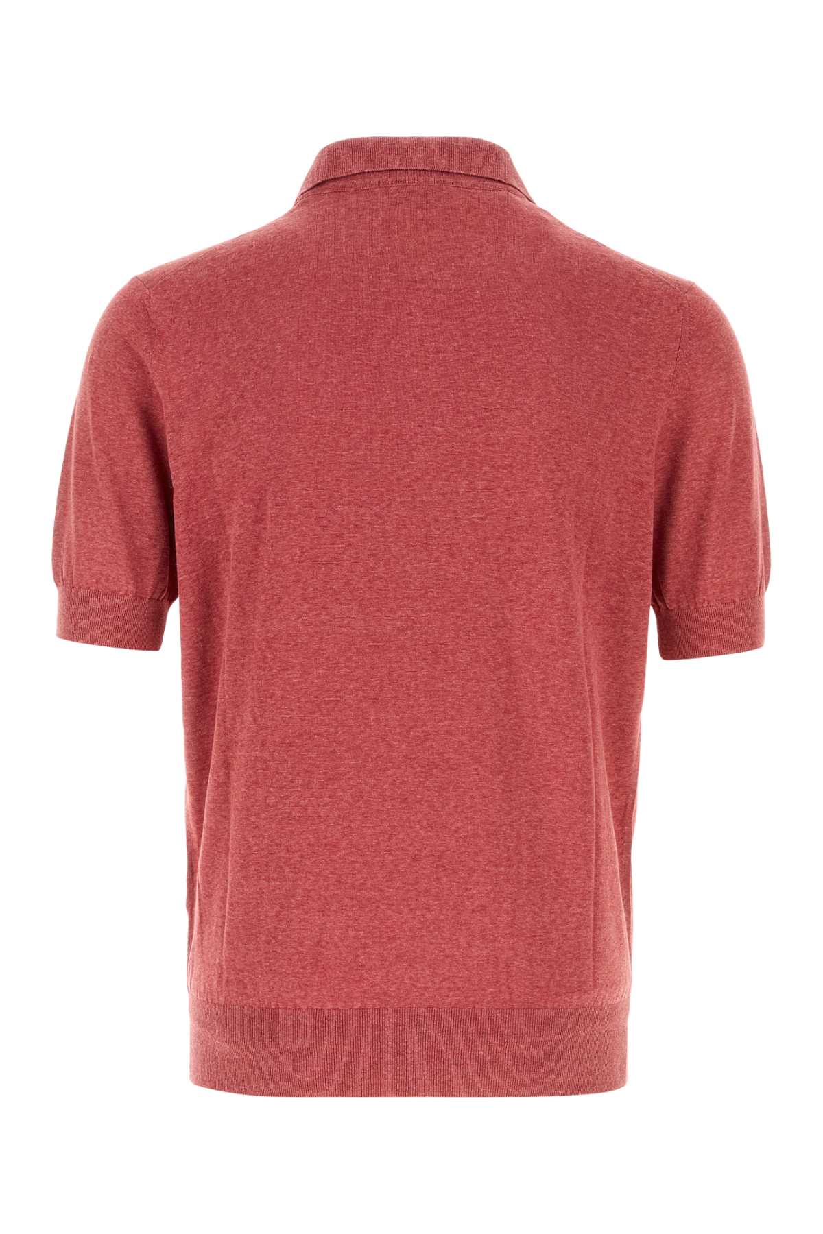 Brunello Cucinelli Men Fuchsia Linen Blend Polo Shirt BRUNELLO CUCINELLI