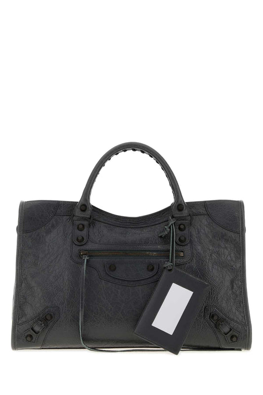 Balenciaga Women Graphite Leather Medium Le City Handbag BALENCIAGA