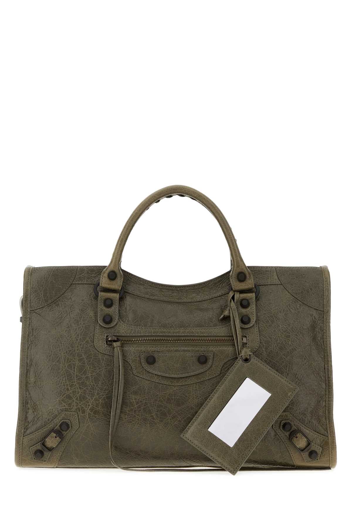Balenciaga Women Army Green Leather Medium Le City Handbag BALENCIAGA