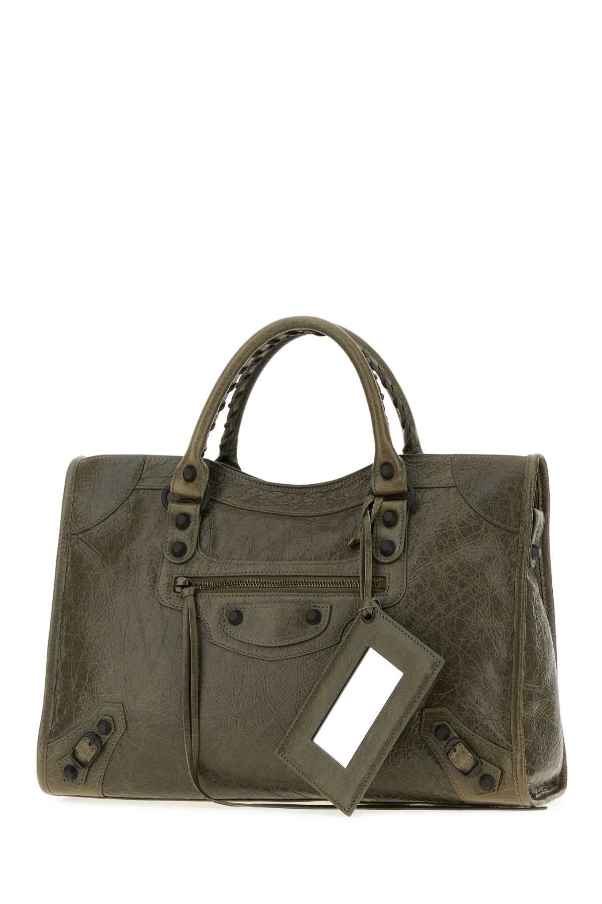 Balenciaga Women Army Green Leather Medium Le City Handbag BALENCIAGA