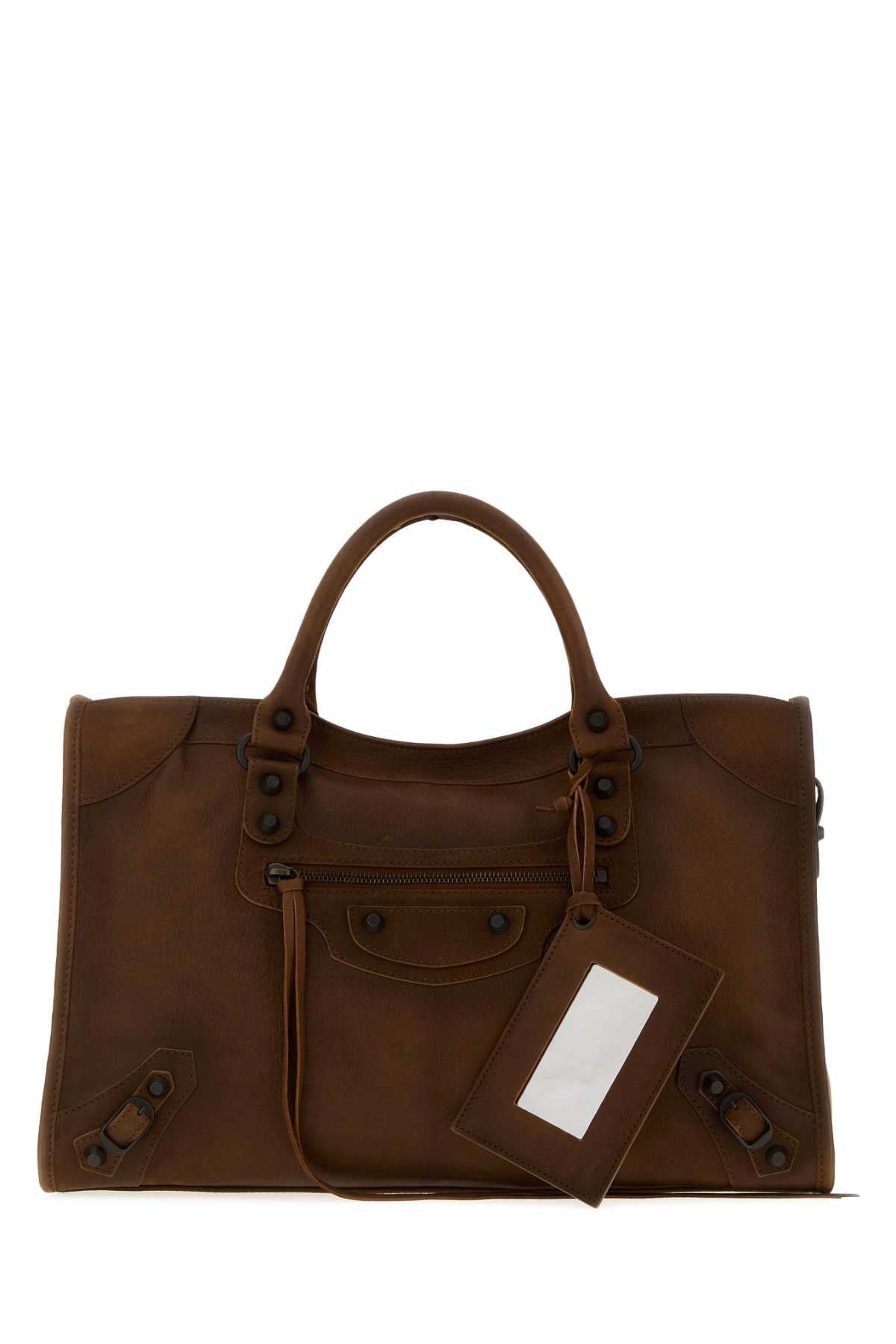 Balenciaga Women Brown Leather Medium Le City Handbag BALENCIAGA