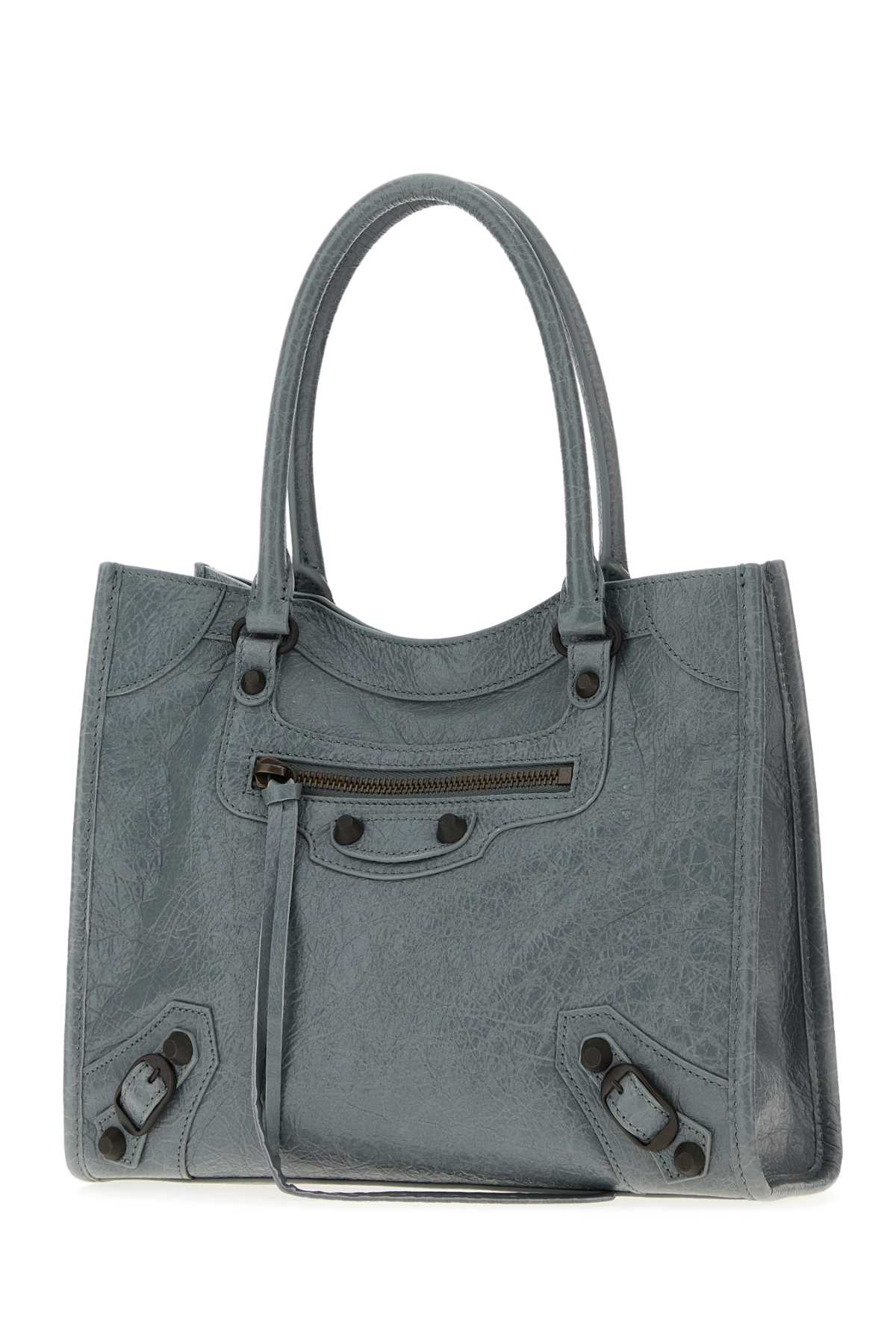 Balenciaga Women Powder Blue Leather Mini Le City Handbag
