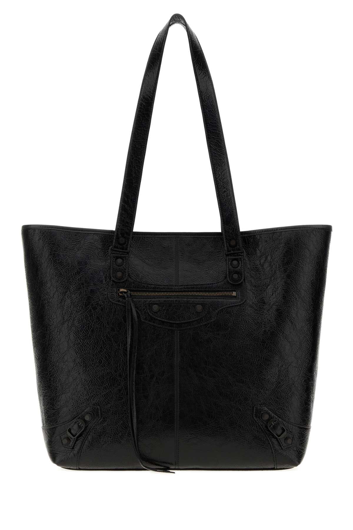 Balenciaga Men Black Leather Le City Shopping Bag BALENCIAGA