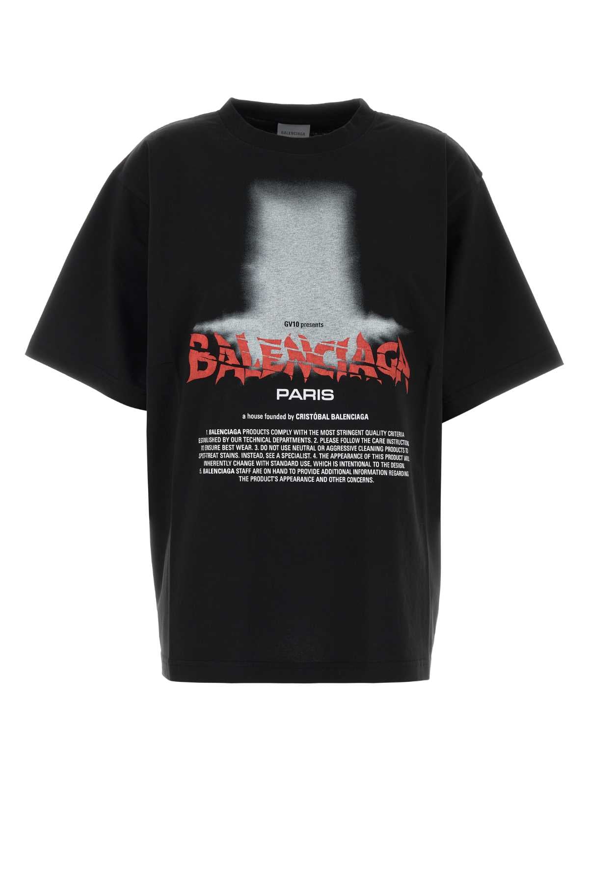 Balenciaga Women Black Cotton Oversize T-Shirt BALENCIAGA