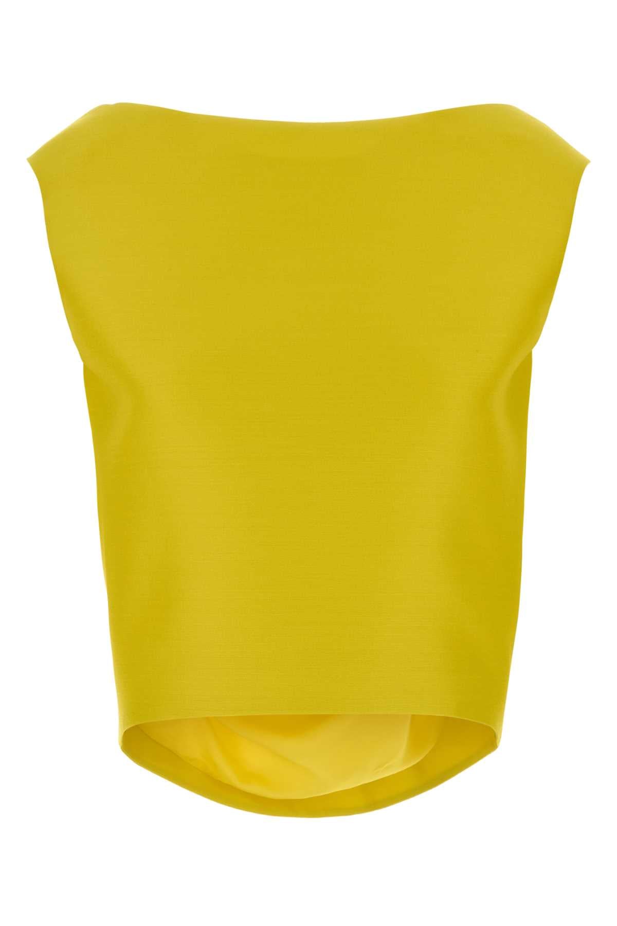 Balenciaga Women Yellow Cady Top BALENCIAGA