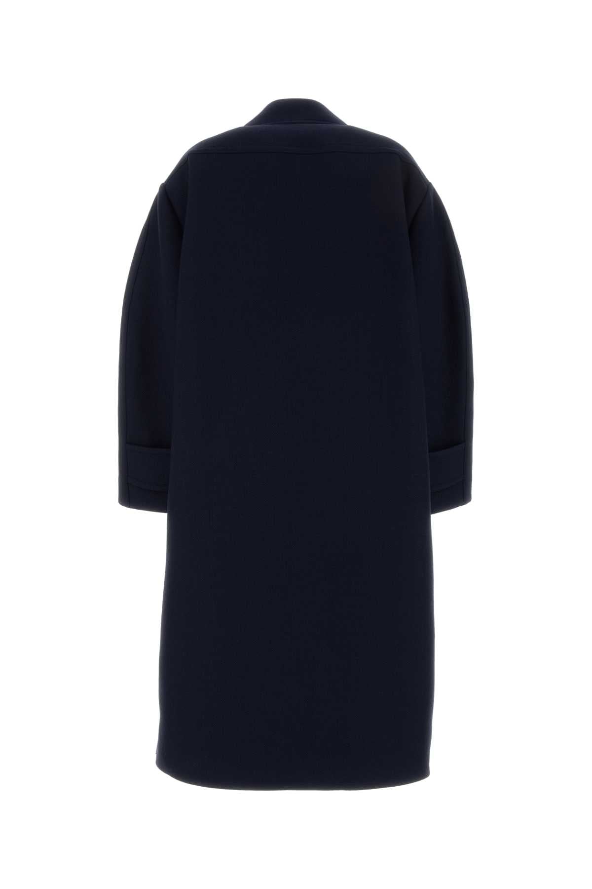Balenciaga Women Dark Blue Wool Coat BALENCIAGA