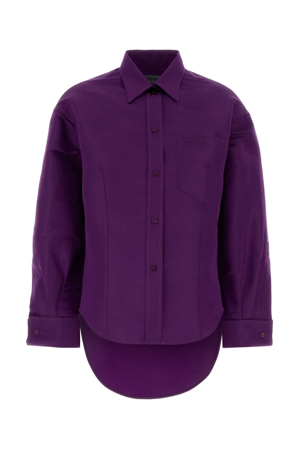 Balenciaga Women Purple Silk Shirt BALENCIAGA