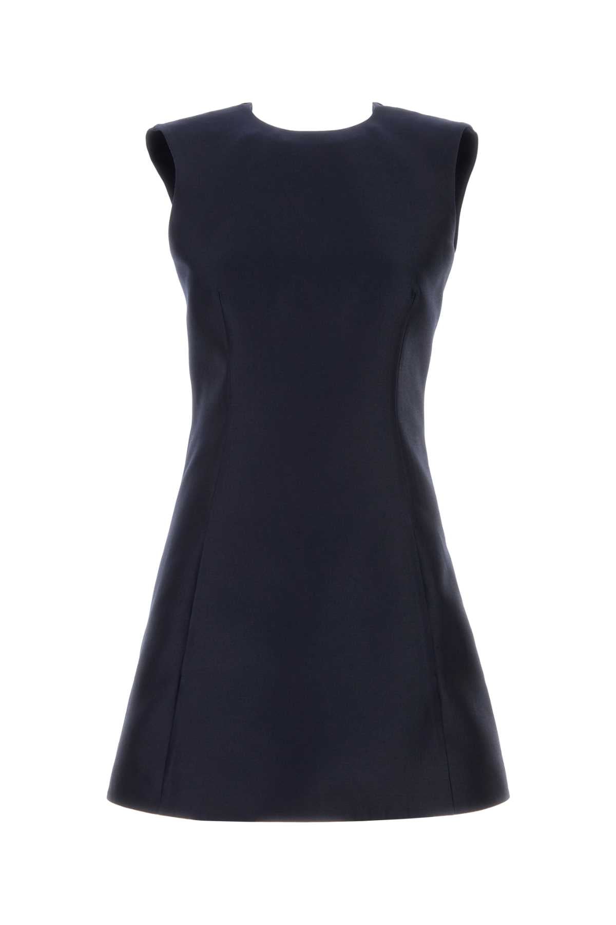 Balenciaga Women Midnight Blue Wool Blend Mini Dress BALENCIAGA