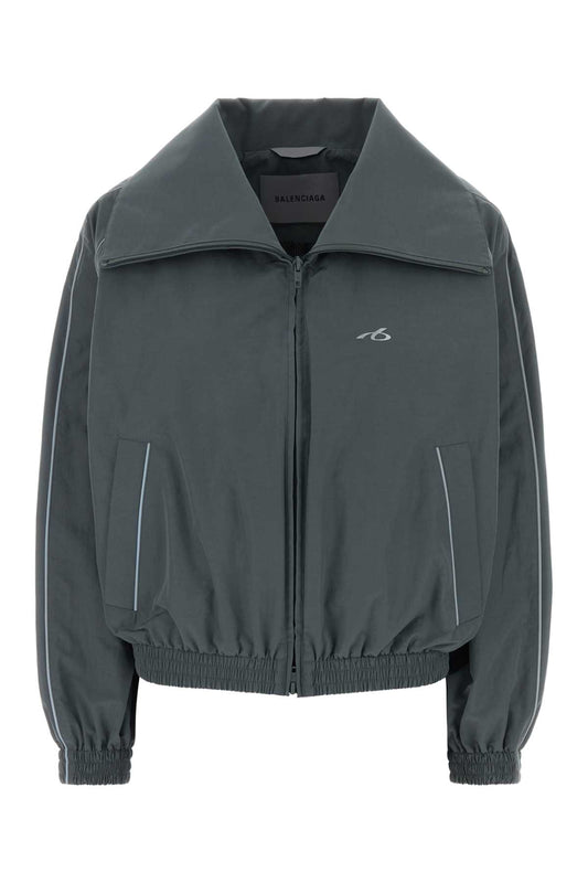 Balenciaga Women Grey Tech Fabric Windbreaker BALENCIAGA