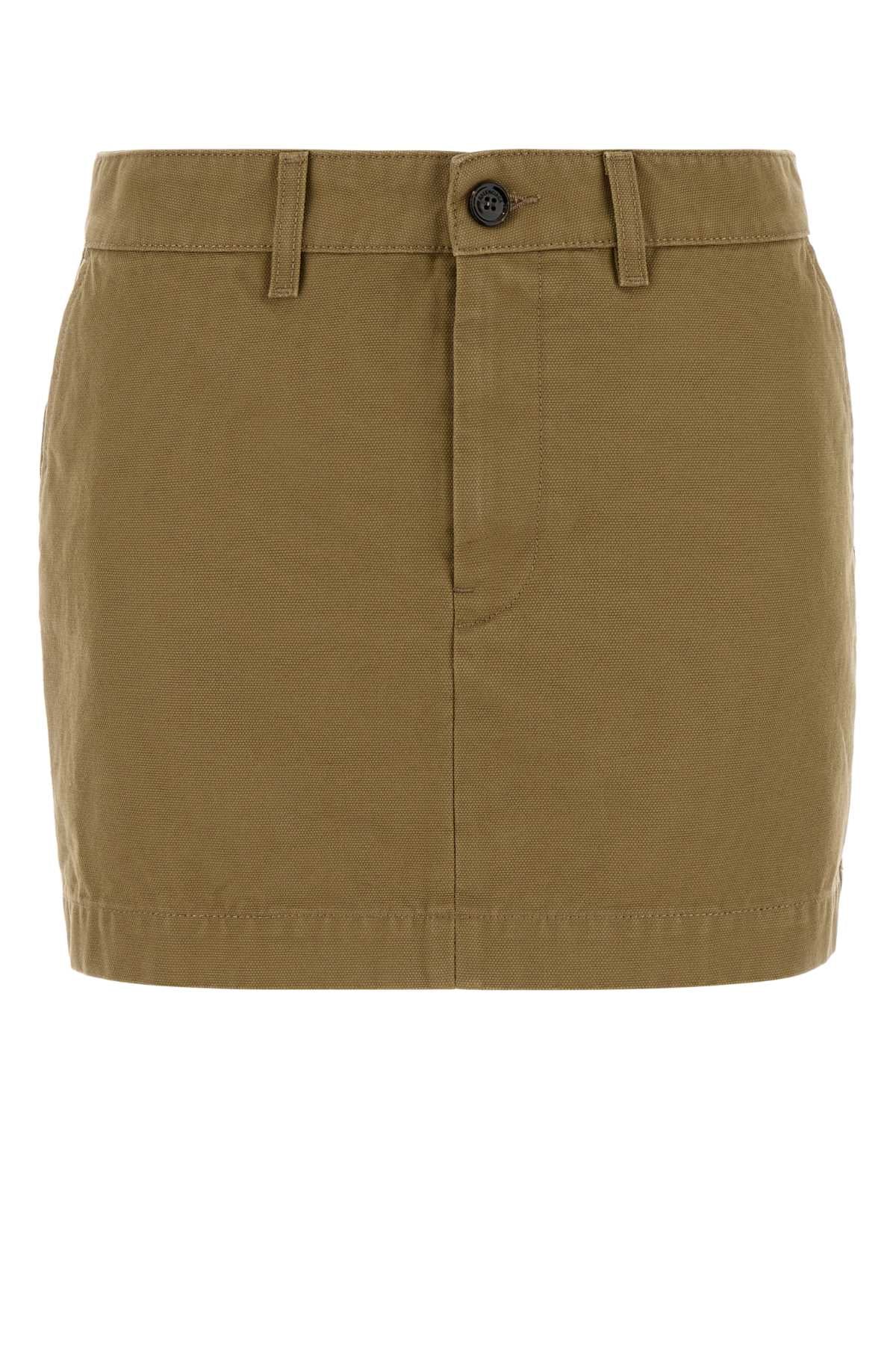 Balenciaga Women Khaki Denim Mini Skirt BALENCIAGA