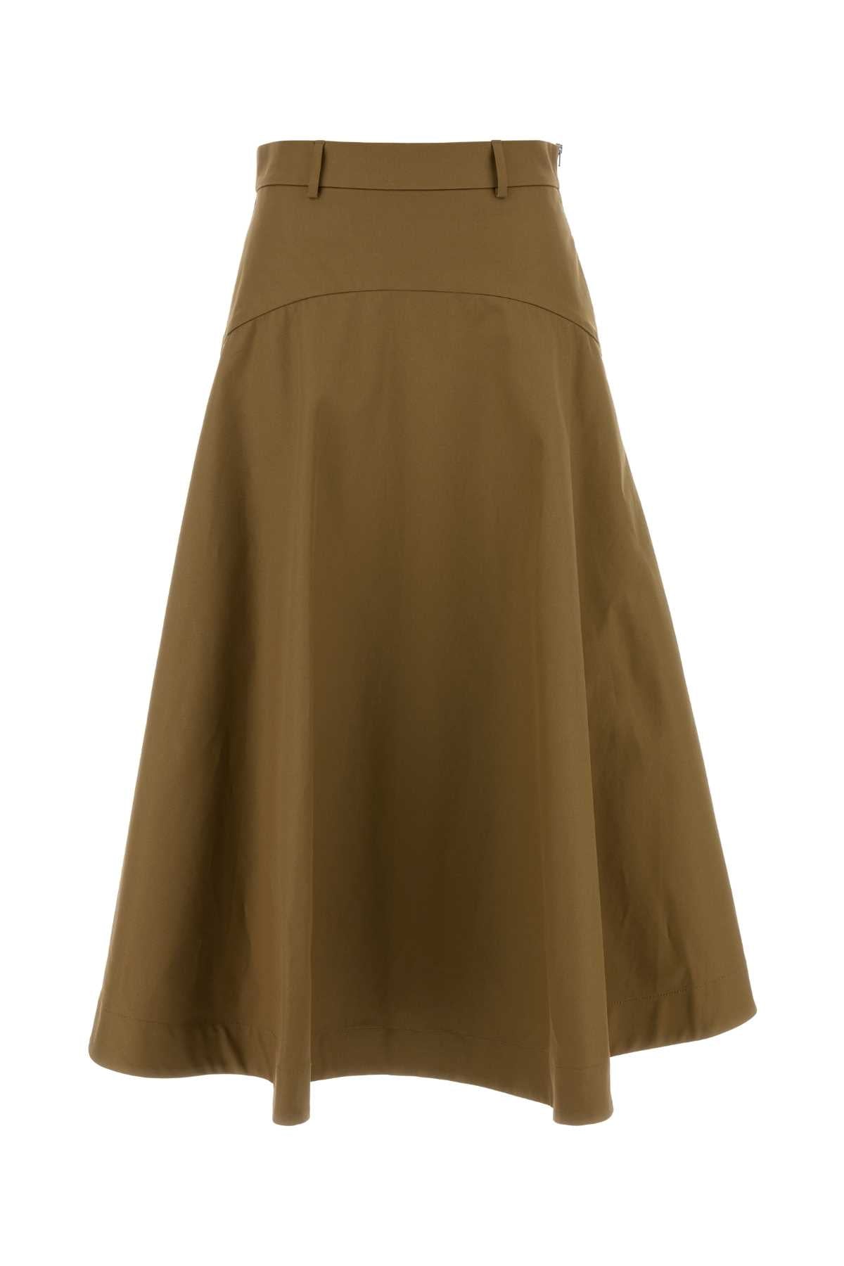Balenciaga Women Army Green Cotton Skirt BALENCIAGA