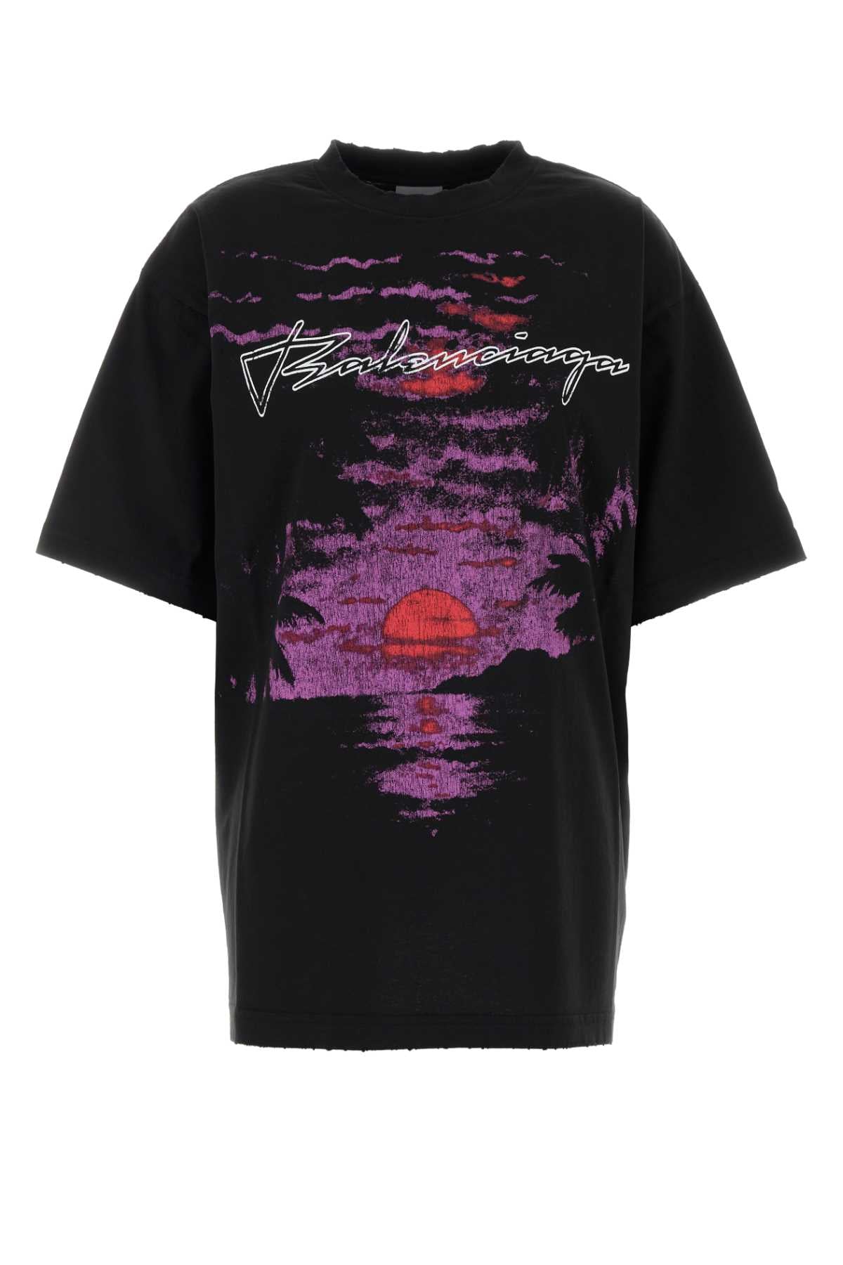Balenciaga Women Black Cotton Oversize T-Shirt BALENCIAGA