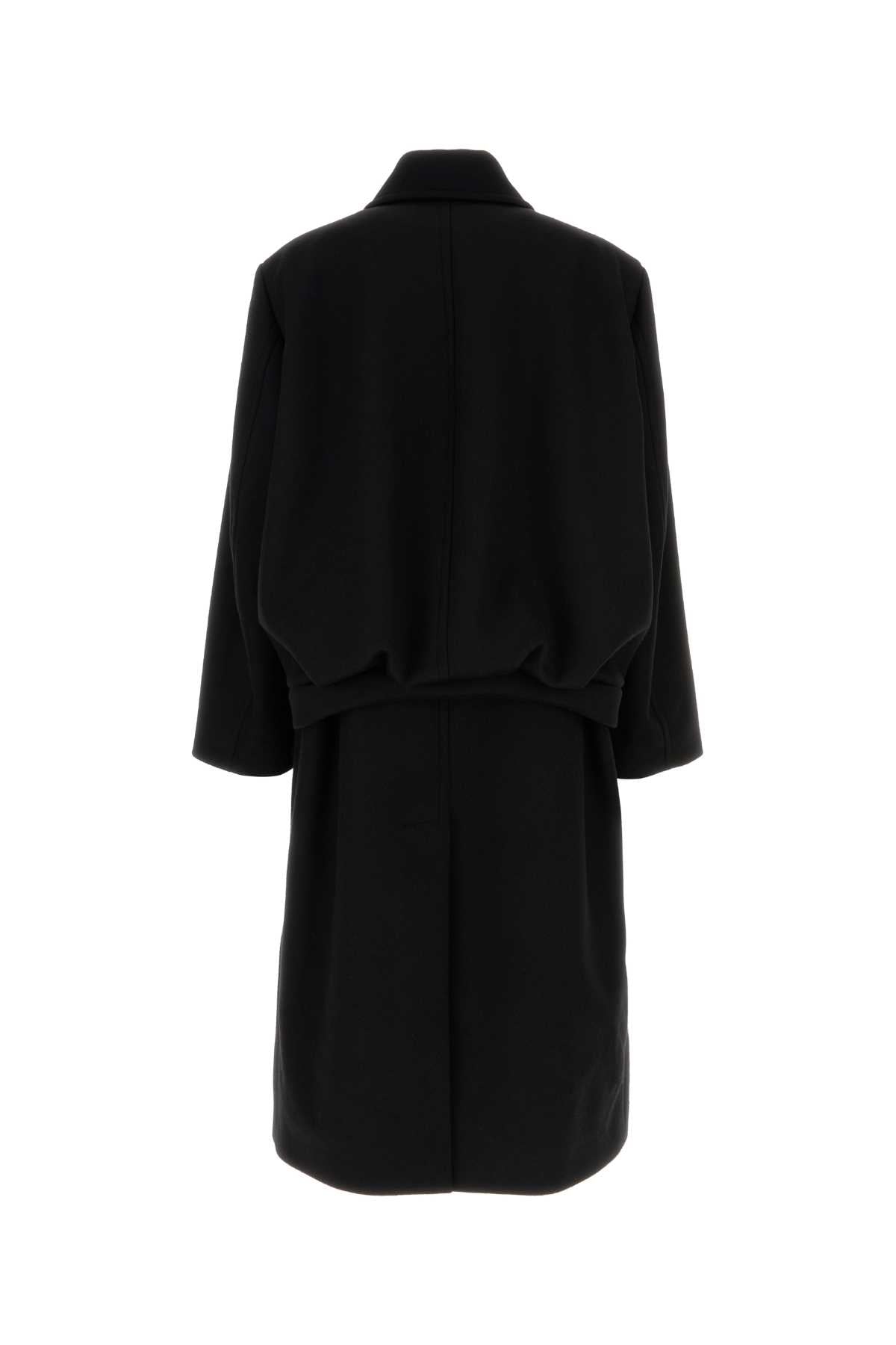 Balenciaga Men Black Wool Coat BALENCIAGA