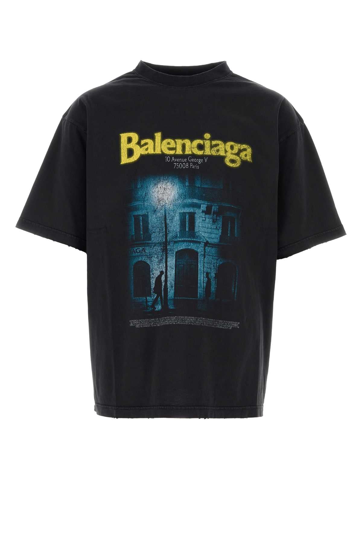 Balenciaga Men Black Cotton Oversize T-Shirt BALENCIAGA