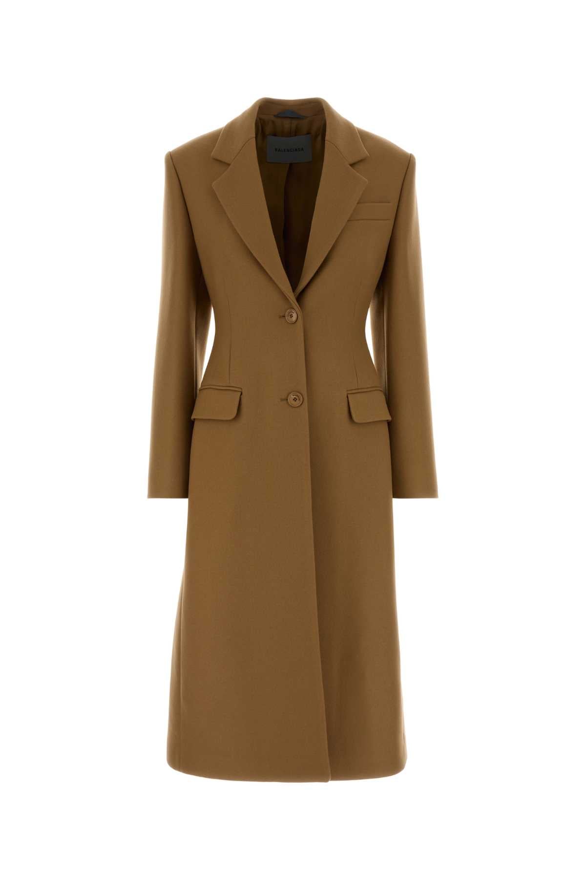 Balenciaga Women Biscuit Wool Blend Coat BALENCIAGA