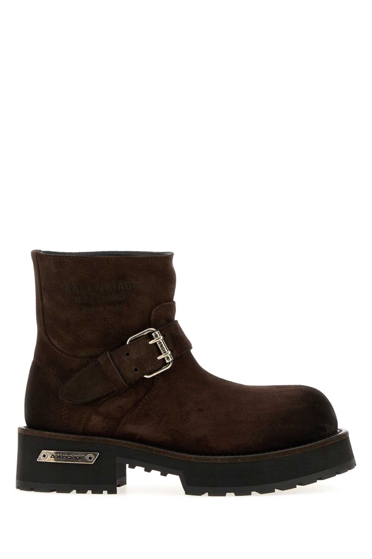 Balenciaga Women Brown Suede Mini Venom Ankle Boots BALENCIAGA