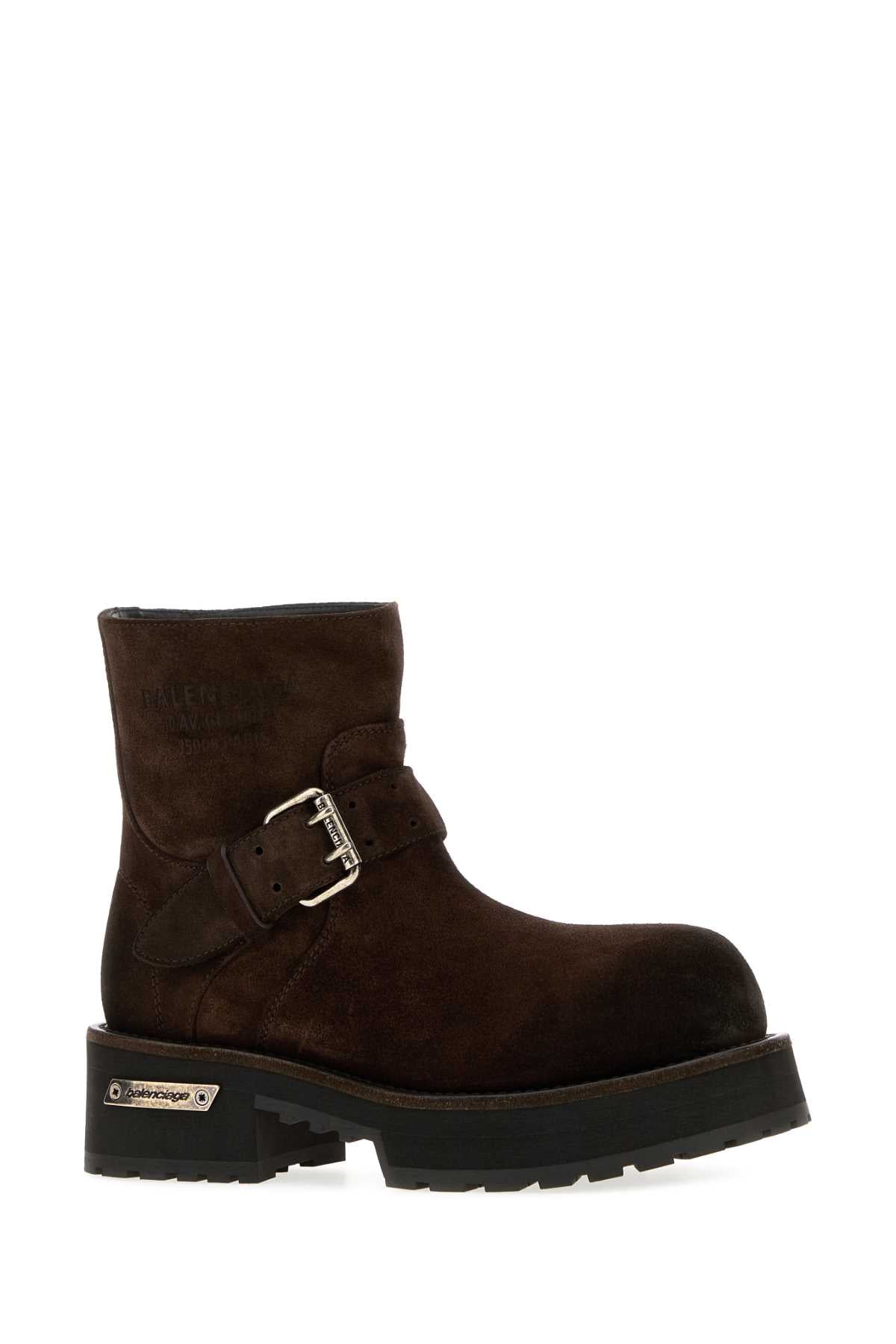 Balenciaga Women Brown Suede Mini Venom Ankle Boots BALENCIAGA