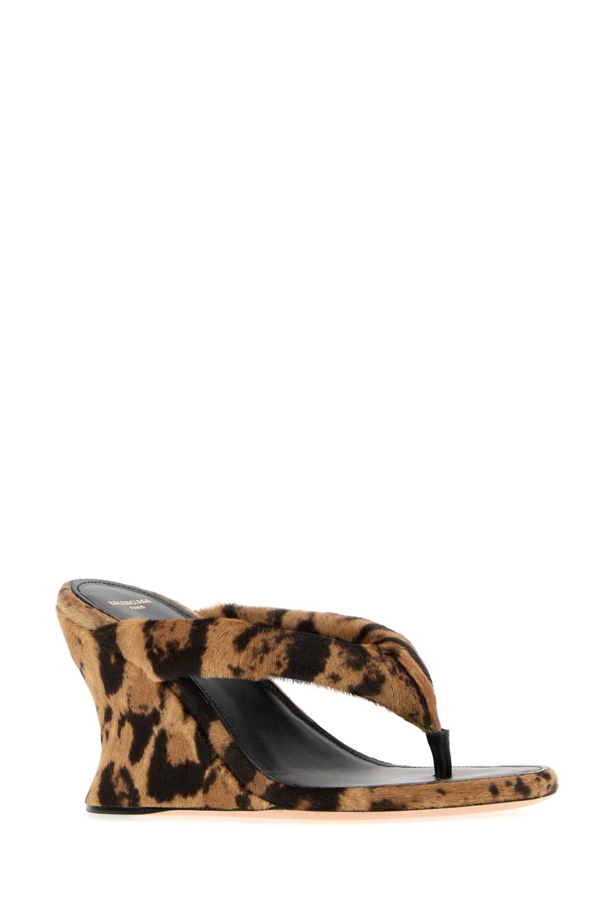 Balenciaga Women Printed Calf Hair Gaeta Thing Mules BALENCIAGA