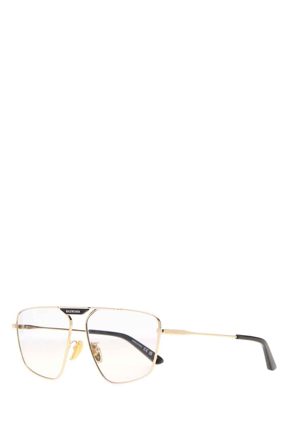 Balenciaga Women Gold Metal Tag 2.0 Navigator Sunglasses BALENCIAGA