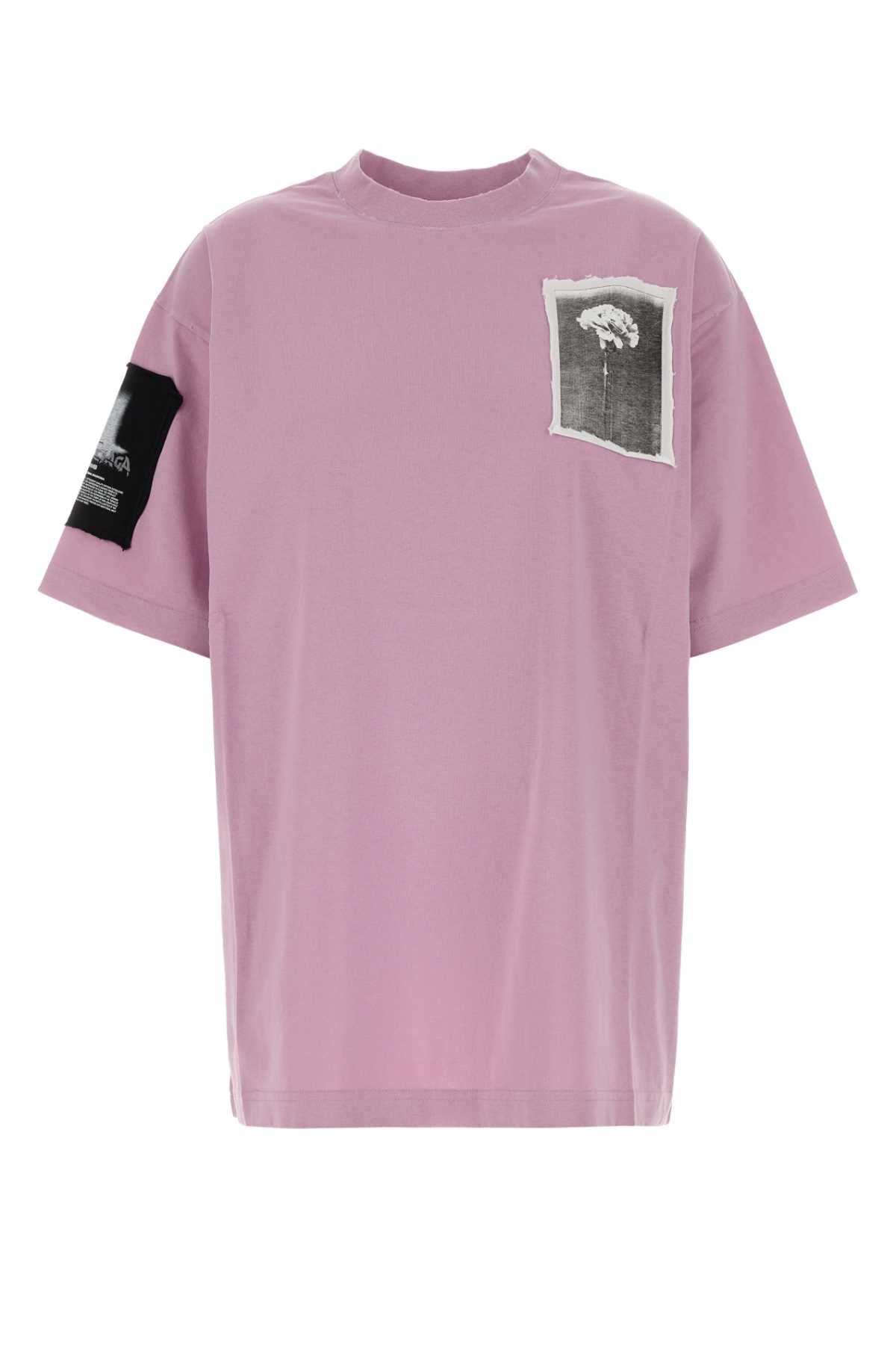 Balenciaga Women Lilac Cotton Oversize T-Shirt BALENCIAGA