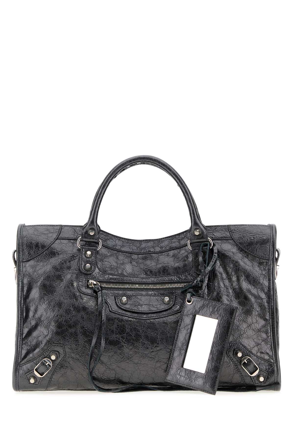 Balenciaga Women Dark Grey Leather Medium Le City Handbag BALENCIAGA