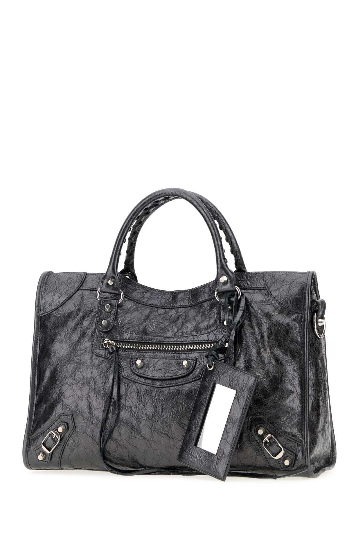Balenciaga Women Dark Grey Leather Medium Le City Handbag BALENCIAGA