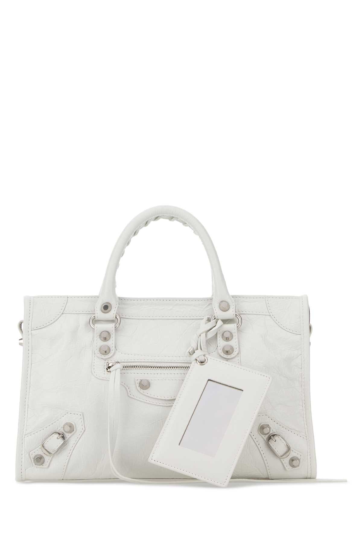 Balenciaga Women White Leather Small Le City Handbag BALENCIAGA