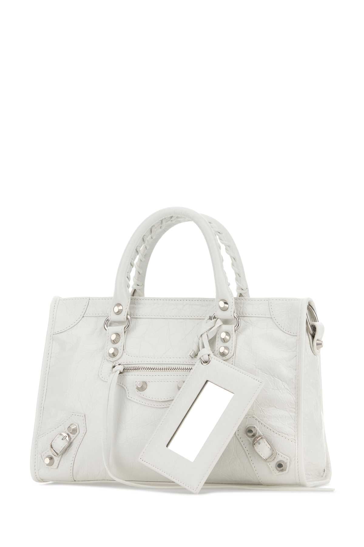 Balenciaga Women White Leather Small Le City Handbag BALENCIAGA