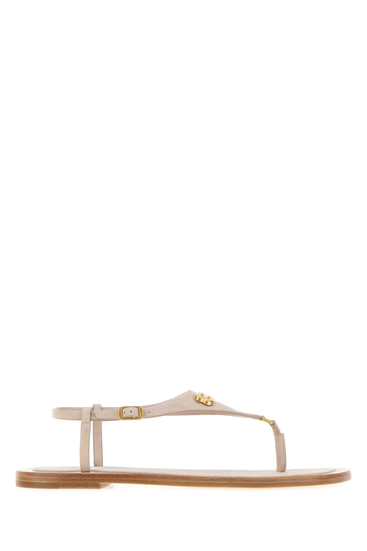 Balenciaga Women Light Pink Leather Riva Thong Sandals BALENCIAGA