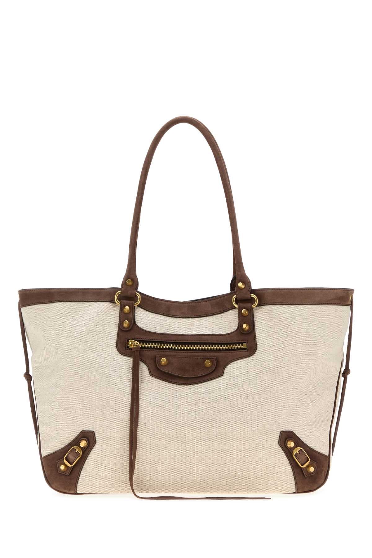 Balenciaga Women Sand Canvas Le City Shopping Bag BALENCIAGA
