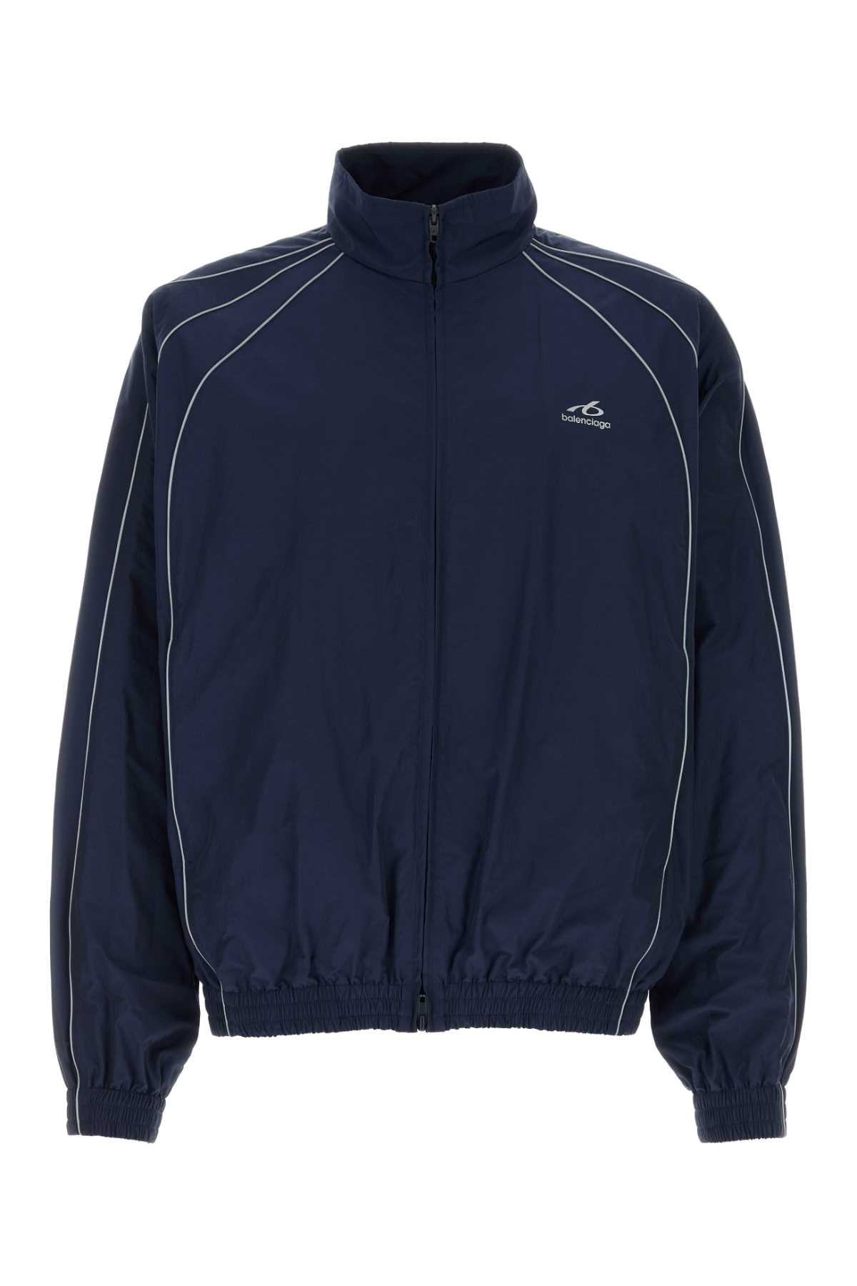 Balenciaga Men Navy Blue Cotton And Nylon Jacket BALENCIAGA