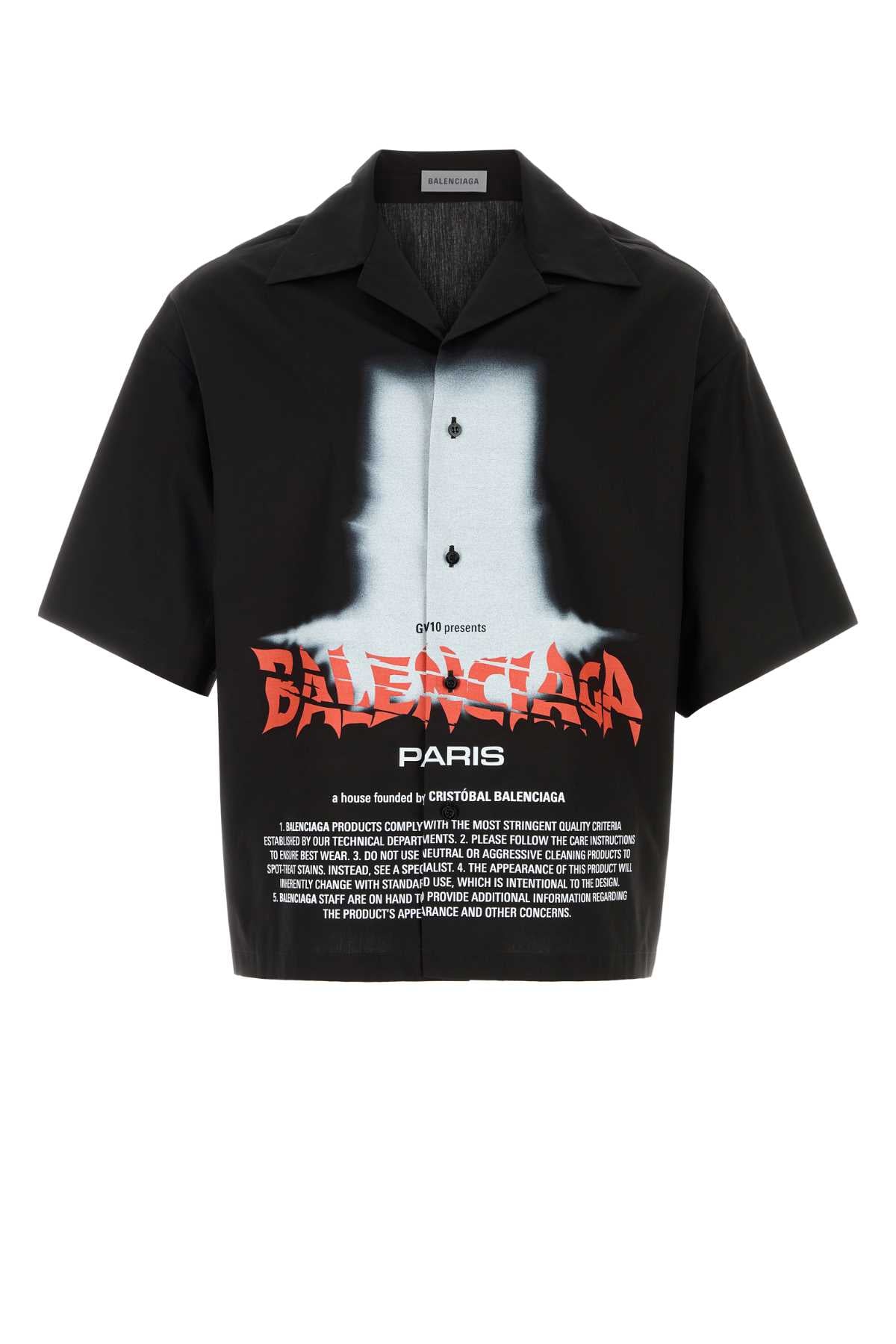 Balenciaga Men Black Poplin Shirt BALENCIAGA