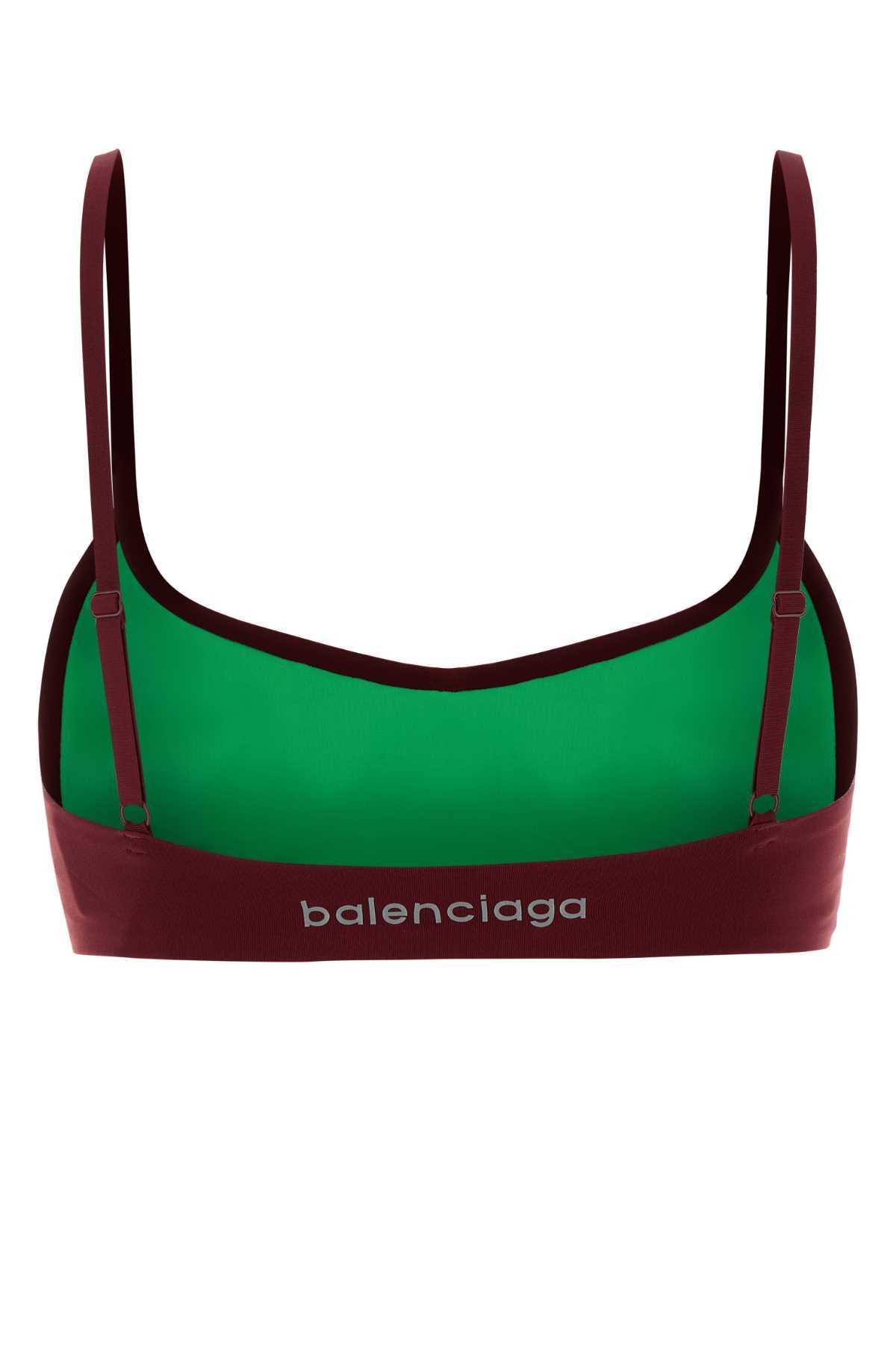 Balenciaga Women Burgundy Stretch Nylon Bra BALENCIAGA