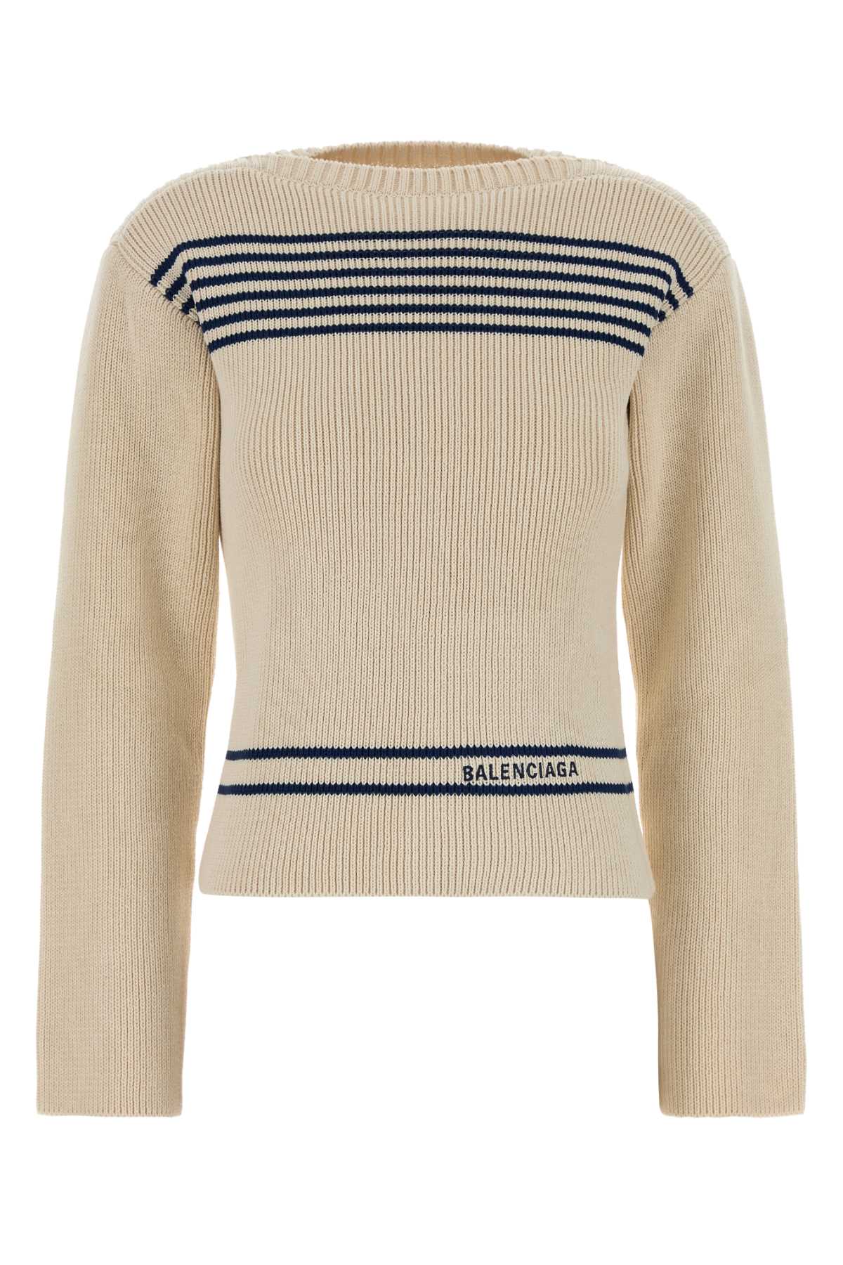 Balenciaga Women Sand Cotton Sweater BALENCIAGA