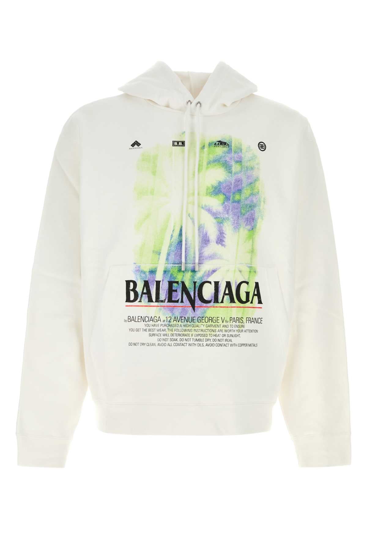 Balenciaga Men White Cotton Oversize Sweatshirt BALENCIAGA