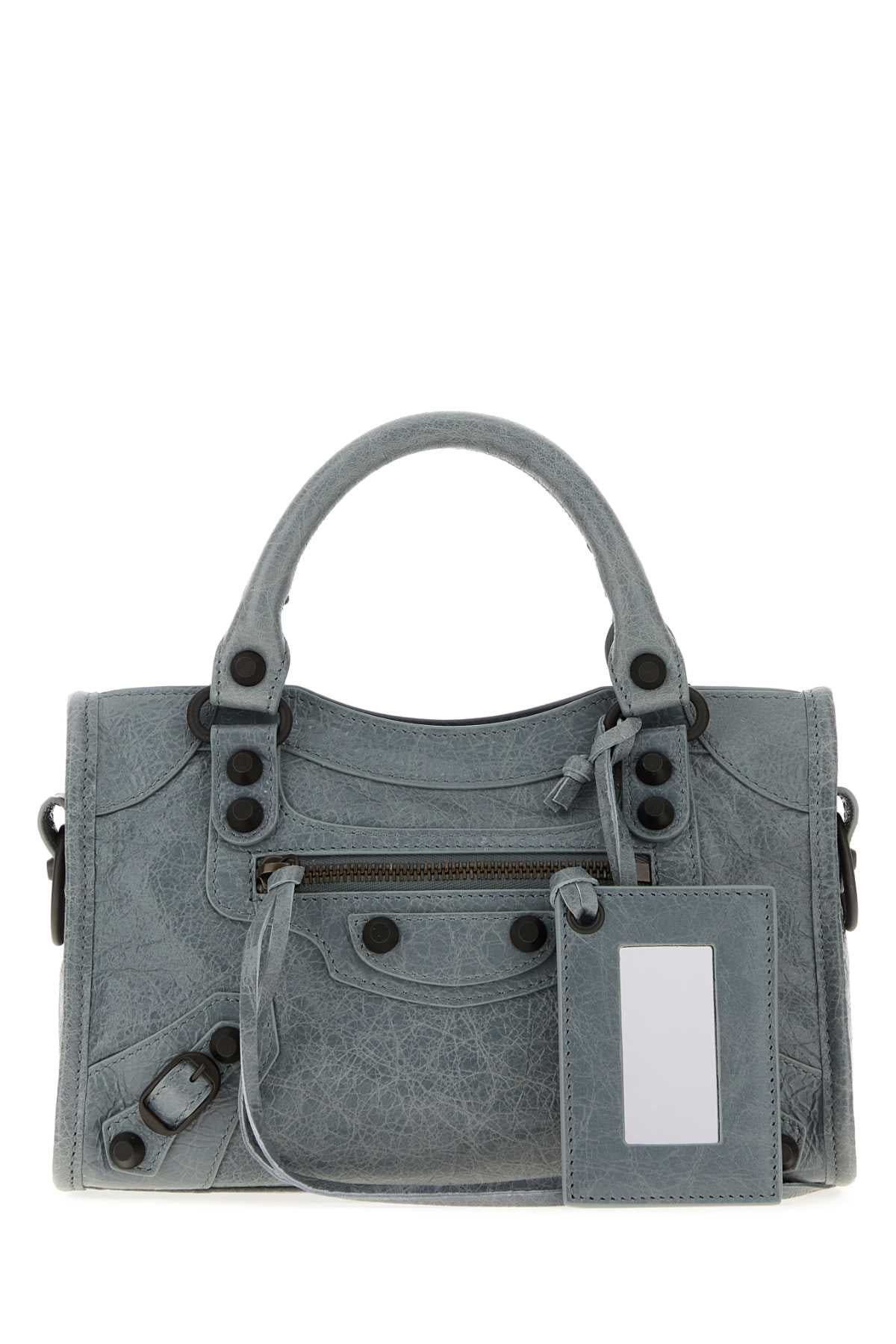 Balenciaga Women Powder Blue Leather Mini Le City Handbag BALENCIAGA
