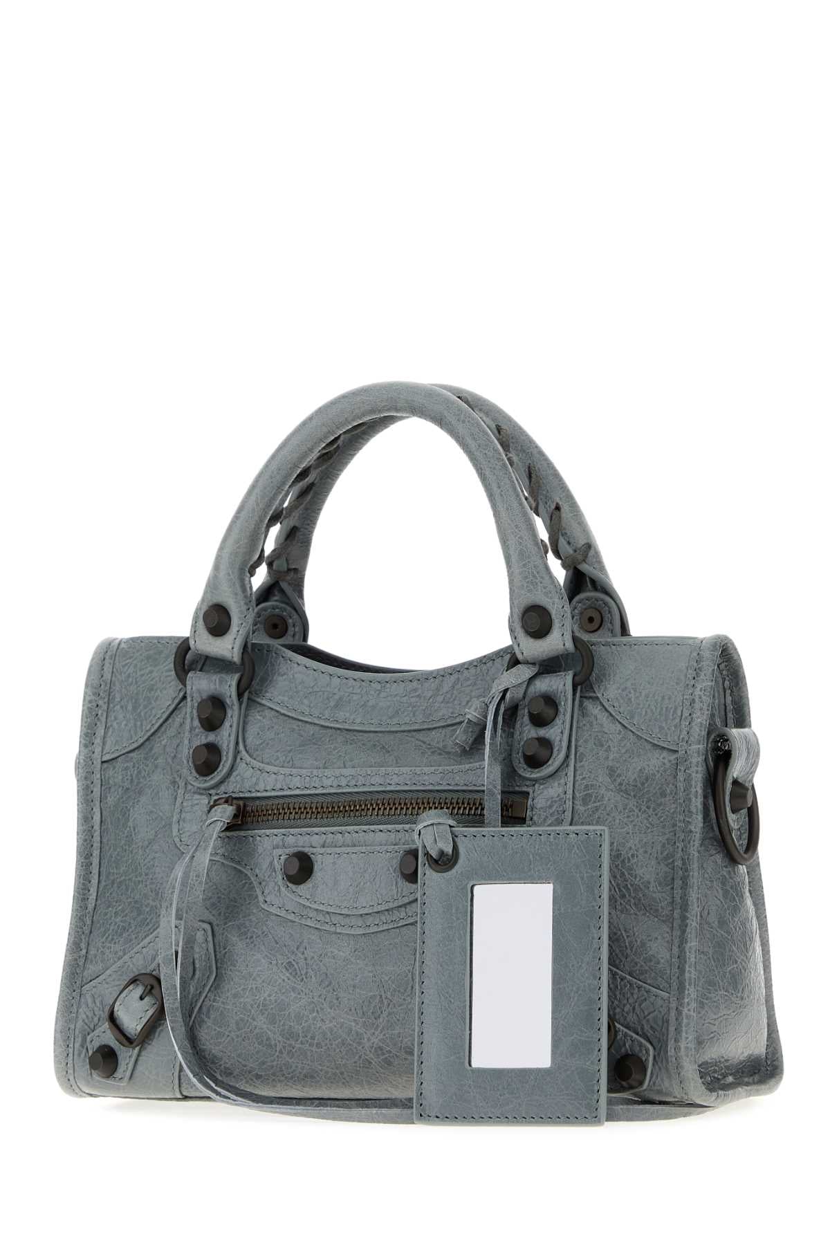 Balenciaga Women Powder Blue Leather Mini Le City Handbag BALENCIAGA