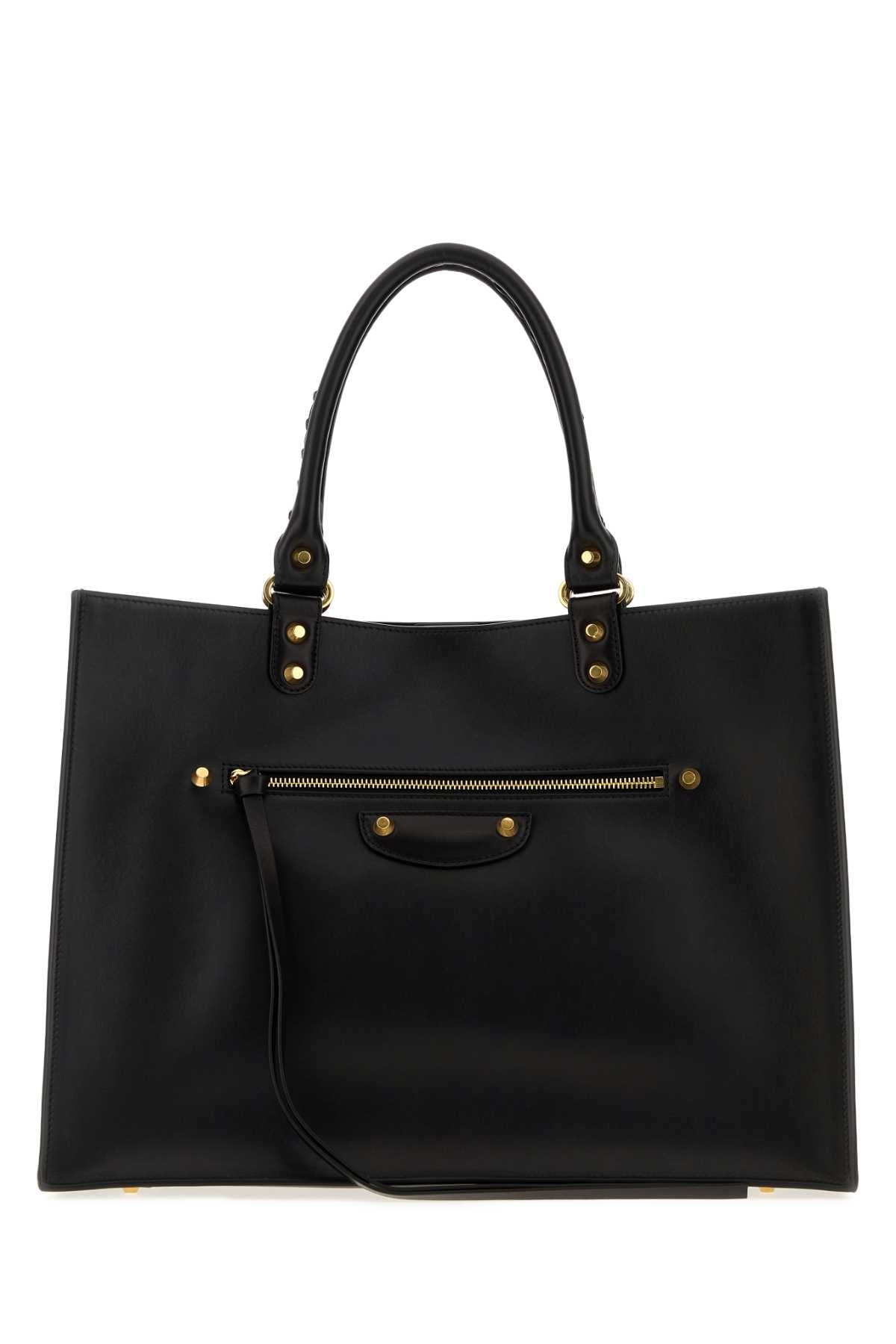 Balenciaga Women Black Leather Large Le City Sleek Handbag BALENCIAGA