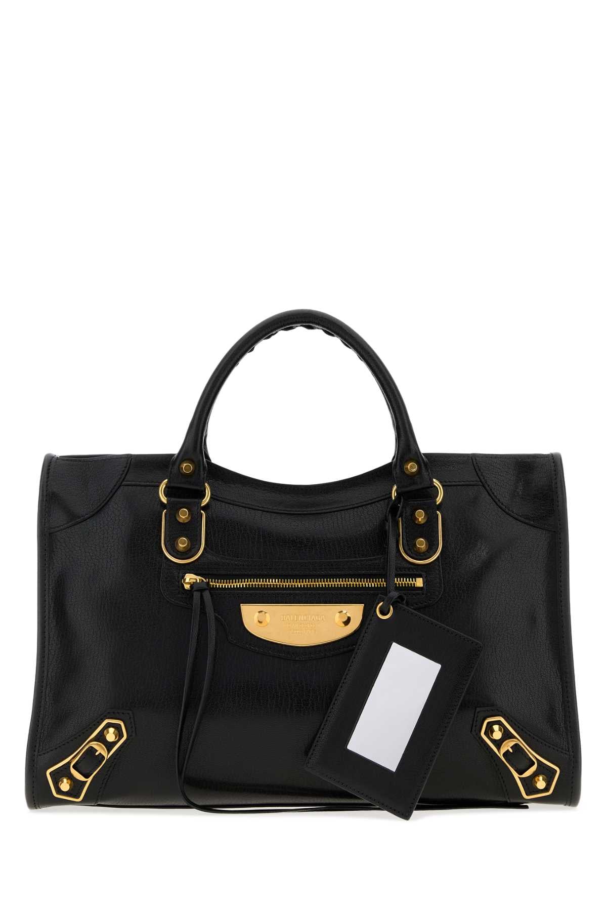 Balenciaga Women Black Leather Medium Le City Uptown Handbag BALENCIAGA