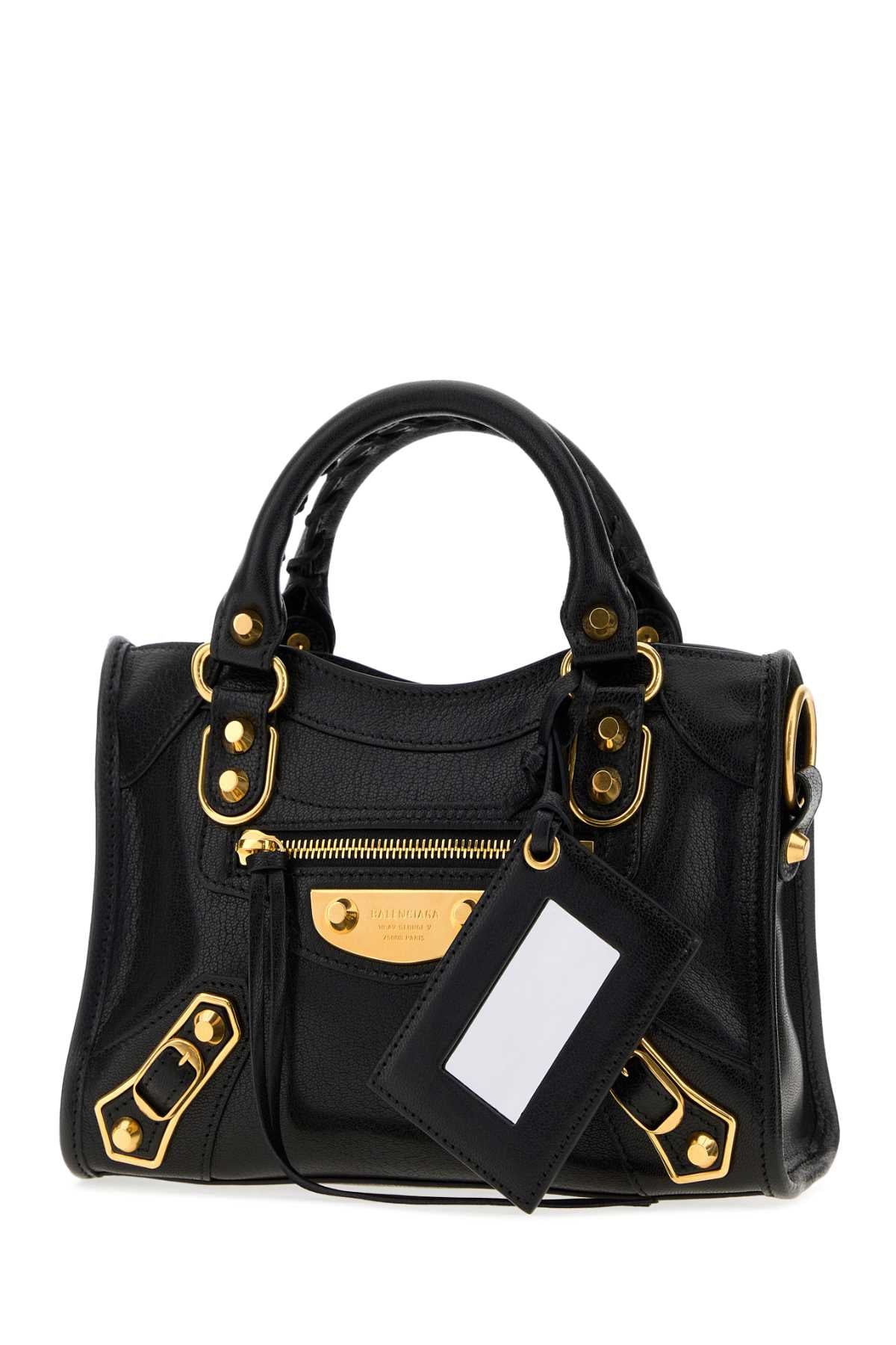 Balenciaga Women Black Leather Mini Le City Uptown Handbag BALENCIAGA