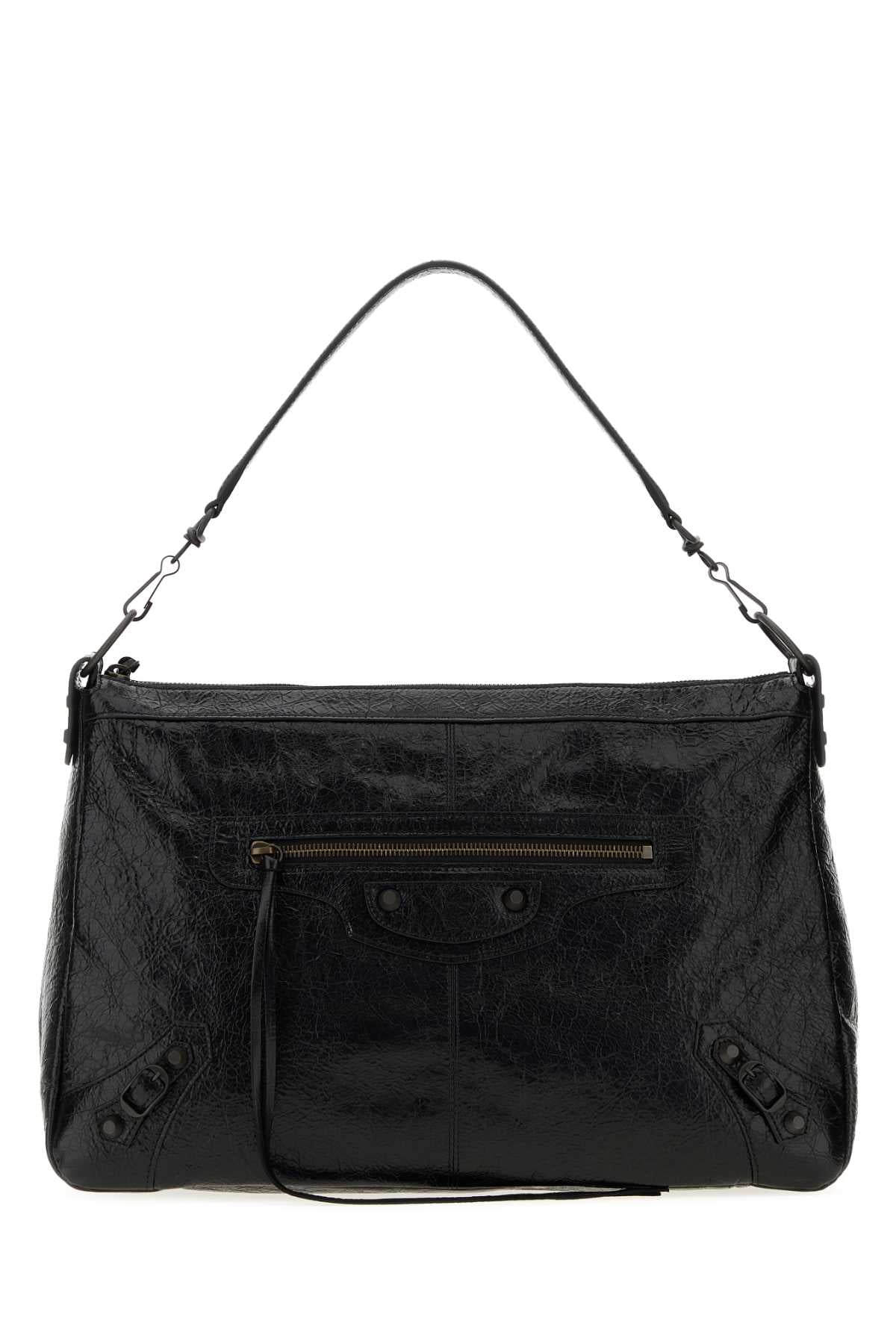 Balenciaga Men Black Leather Medium Le City Moto Shopping Bag BALENCIAGA