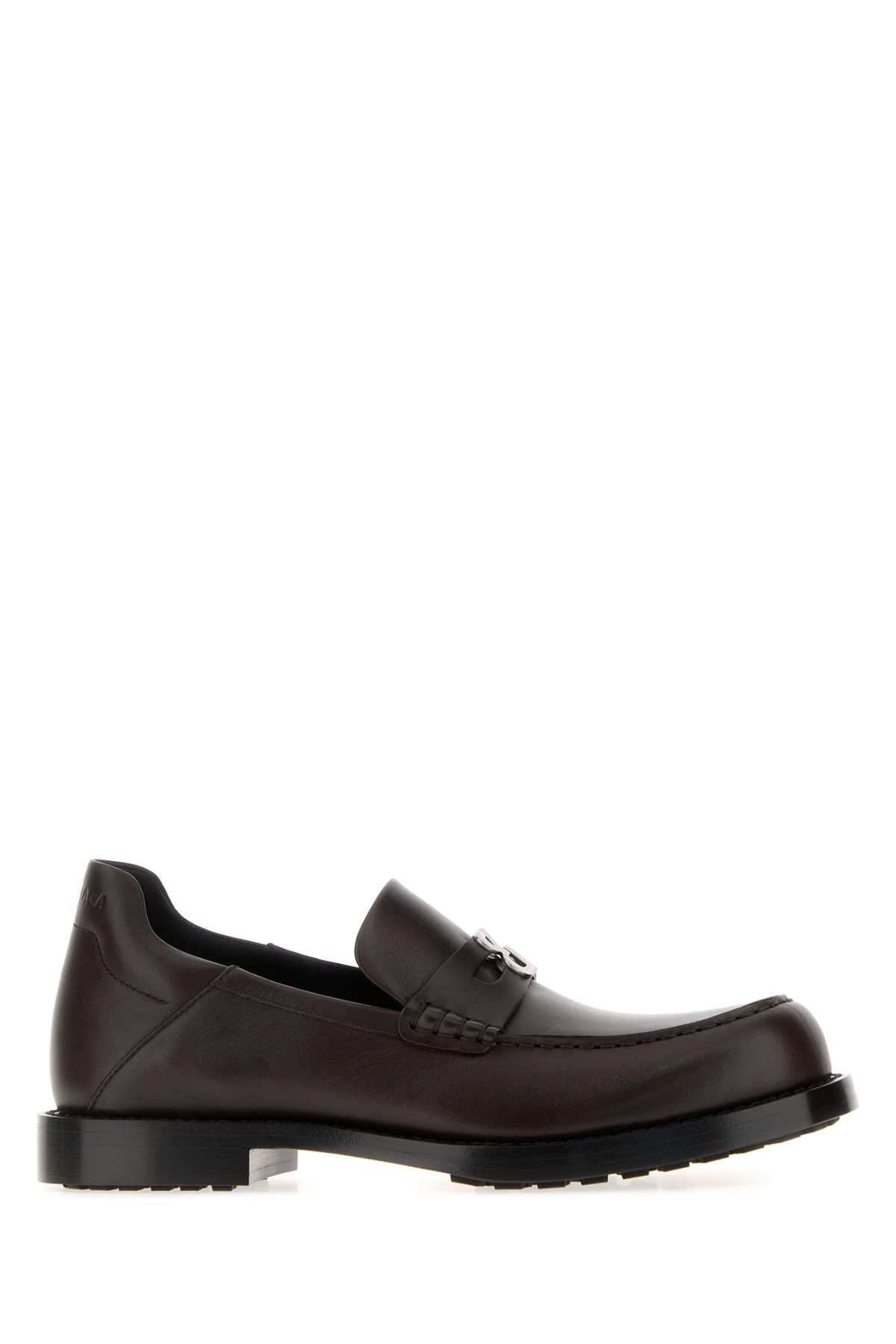 Balenciaga Women Dark Brown Leather Comfy Loafers BALENCIAGA