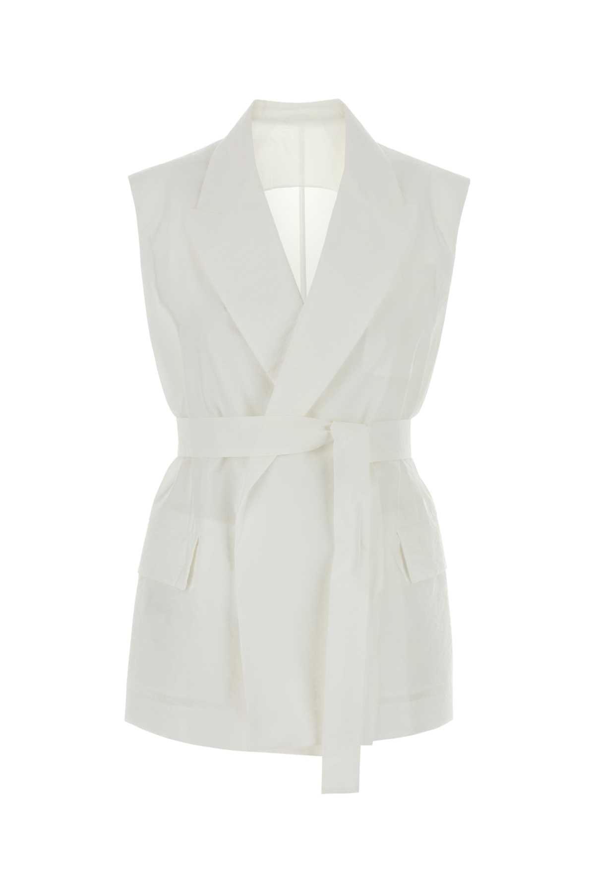 Brunello Cucinelli Women White Cotton Blend Vest BRUNELLO CUCINELLI