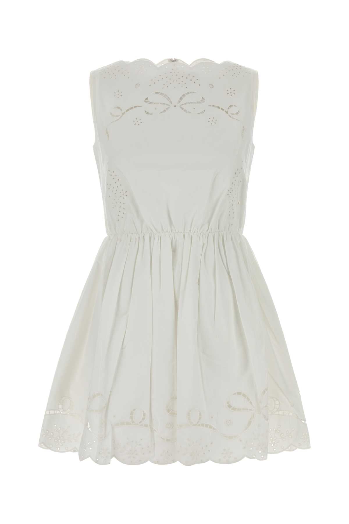 Self Portrait Women White Poplin Mini Dress SELF-PORTRAIT