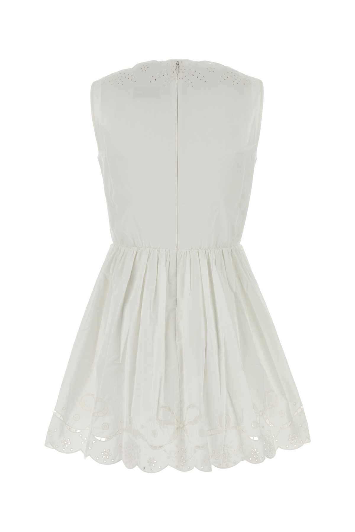 Self Portrait Women White Poplin Mini Dress SELF-PORTRAIT