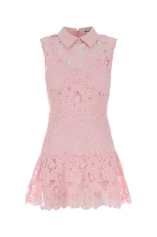 Self Portrait Women Pink Lace Mini Dress SELF-PORTRAIT