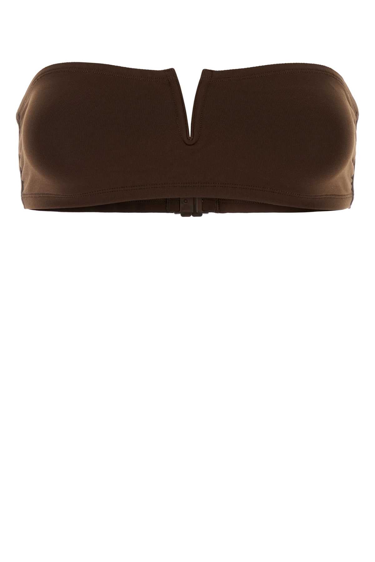Eres Women Brown Stretch Nylon Arcade Bikini Top ERES