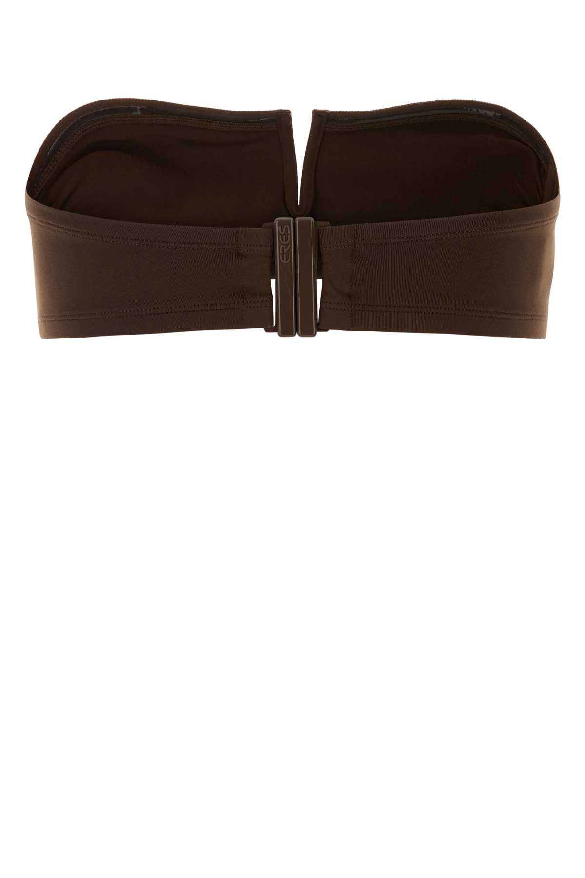 Eres Women Brown Stretch Nylon Arcade Bikini Top ERES