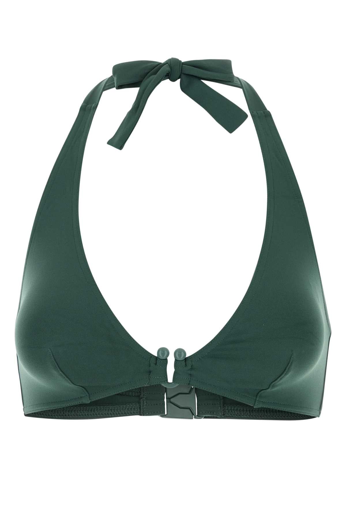 Eres Women Dark Green Stretch Nylon Noctambule Bikini Top ERES