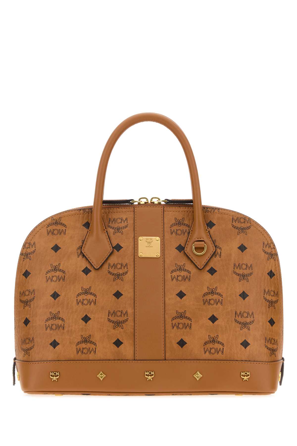 Mcm Unisex Printed Canvas Aren Vi Handbag MCM